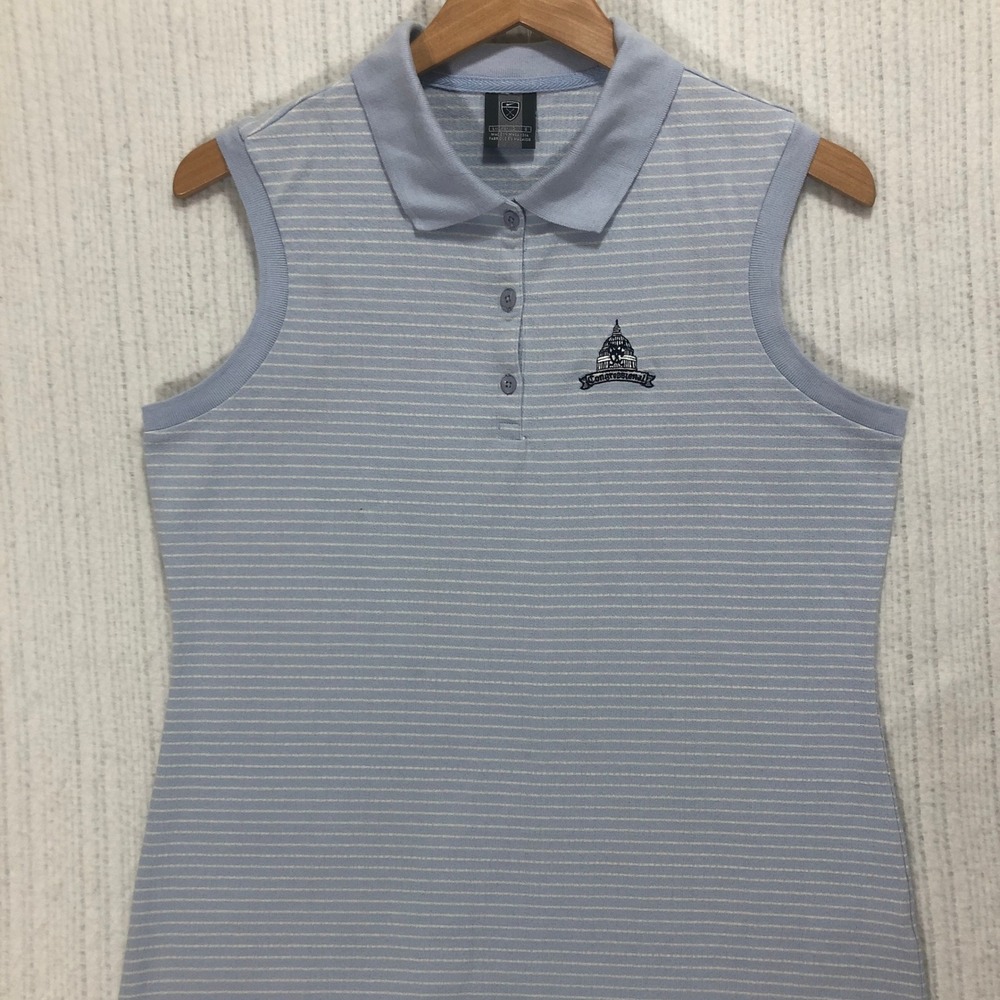 Nike Golf Polo‎ Sleeveless Striped Athletic Top Congressional Women's